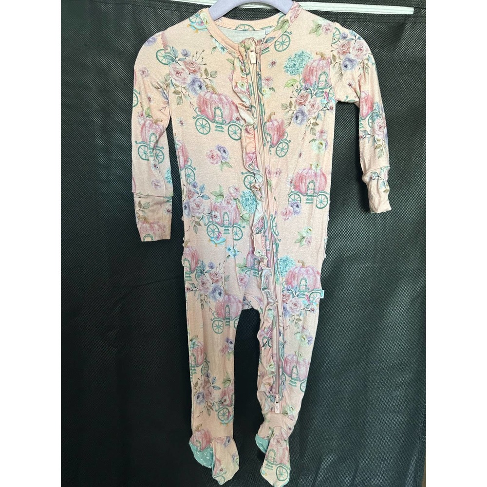Posh peanut pumpkin carriage footie 6-9m pj pajamas Disney theme